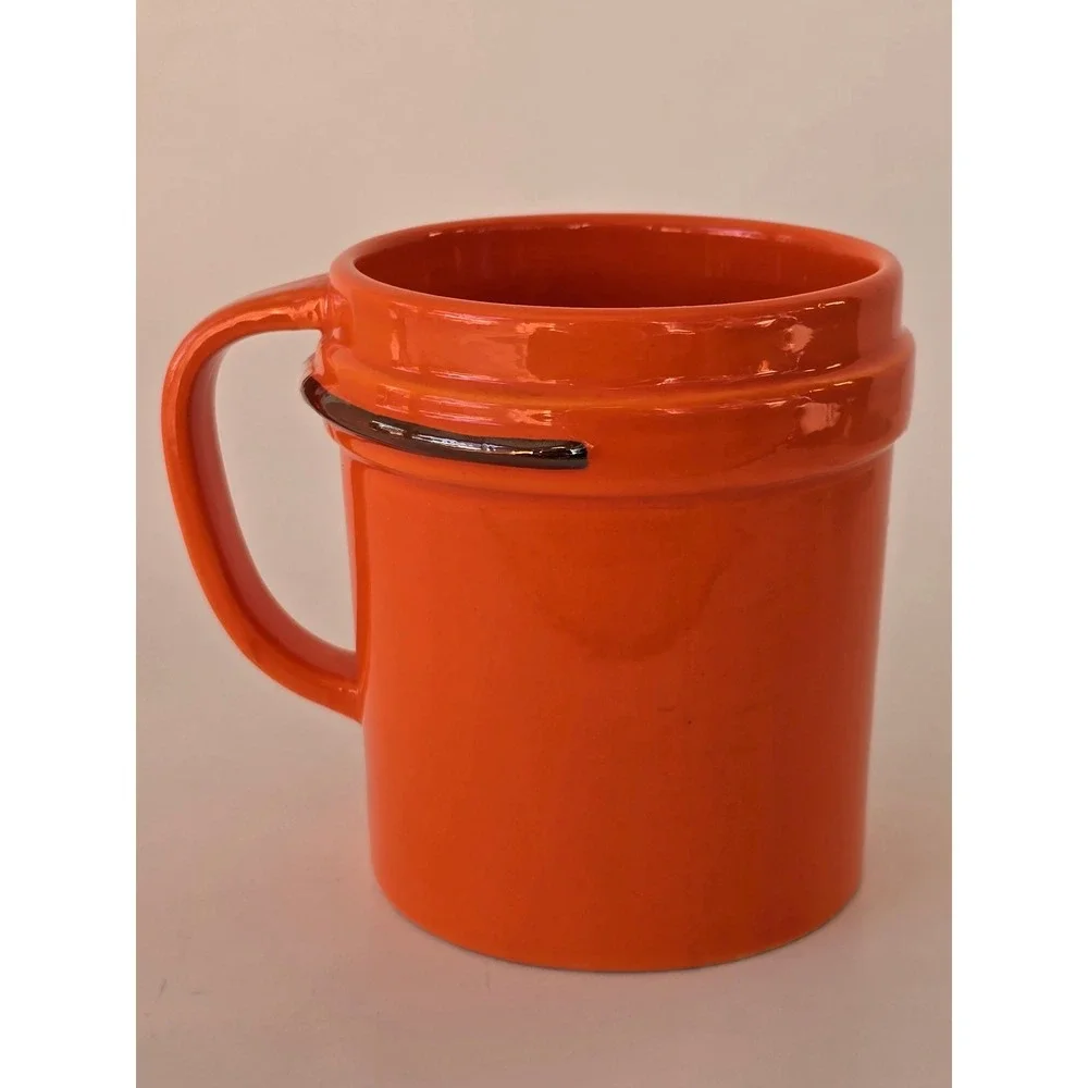 Home Depot Homers All Purpose Bucket Mug 2012 Mr Christmas Orange Ceramic Cup